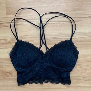NTW Gilly Hicks Sydney Lace Bralette, Navy, XS